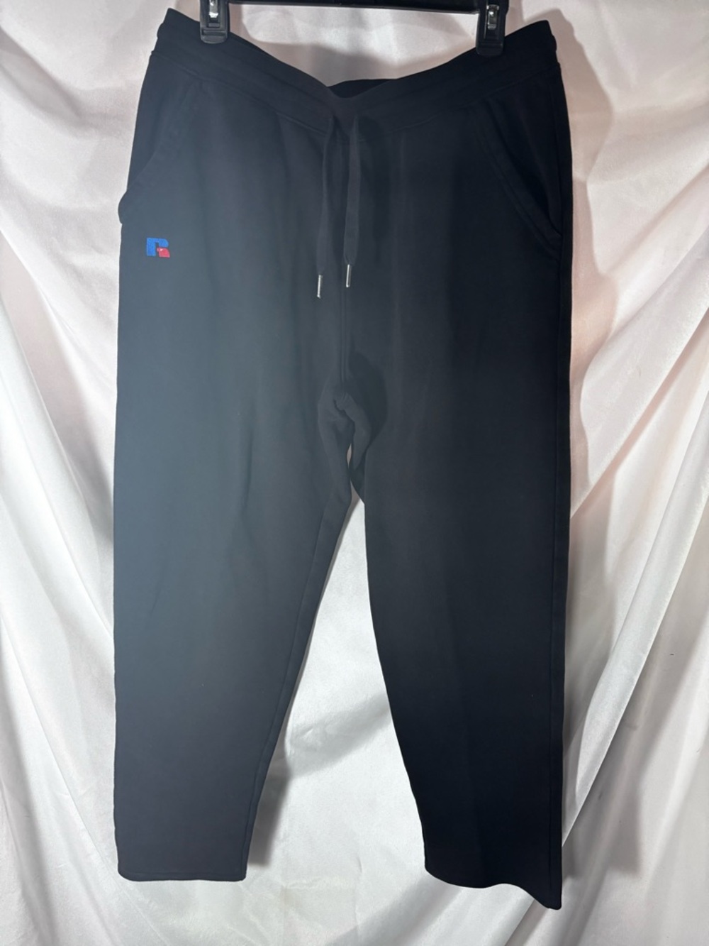 Russell Athletic Black Joggers with Blue and Red Logo Accent